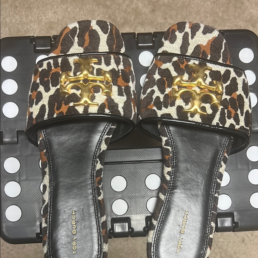 Tory Burch Leopard Print Slide Sandals